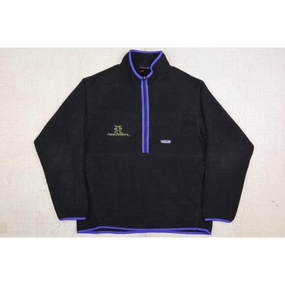Vintage Patagonia Synchilla Snap-T Fleece Men's L Black 90s Pullover - Picture 9 of 10